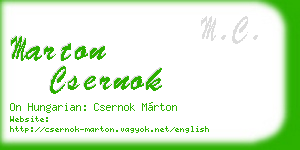 marton csernok business card