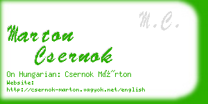 marton csernok business card